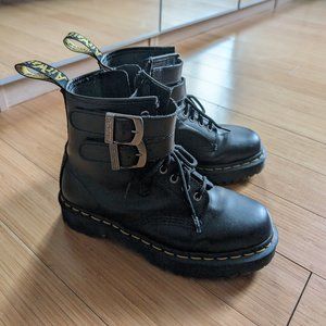 Dr. Martens size W8 Bex boots with unique buckles and zippers